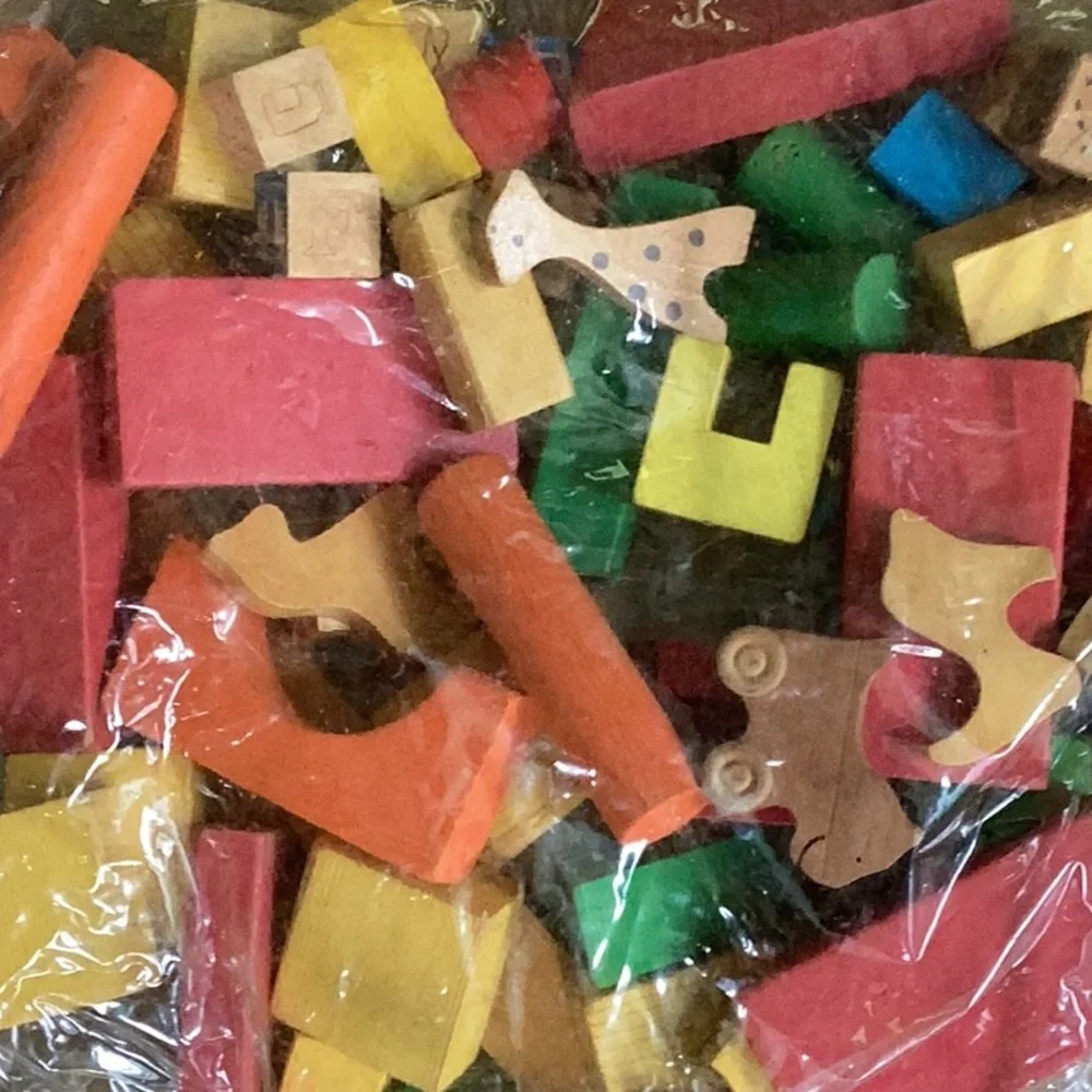 Tons of FUN Vintage Wooden Building Blocks